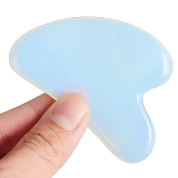 

Stress Relif Scraping Handheld Neck Acupuncture Guasha Board Heart Shaped Face Massage Spa Facial Back Body Jade Stone Opalite