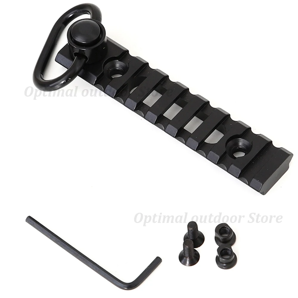 TOtrait Tactical QD Слинг поворотный 8 Слот Keymod рейка Пикатинни Вивер рейка с Слинг поворотный адаптер-ключ Пистолет Аксессуары - Цвет: black