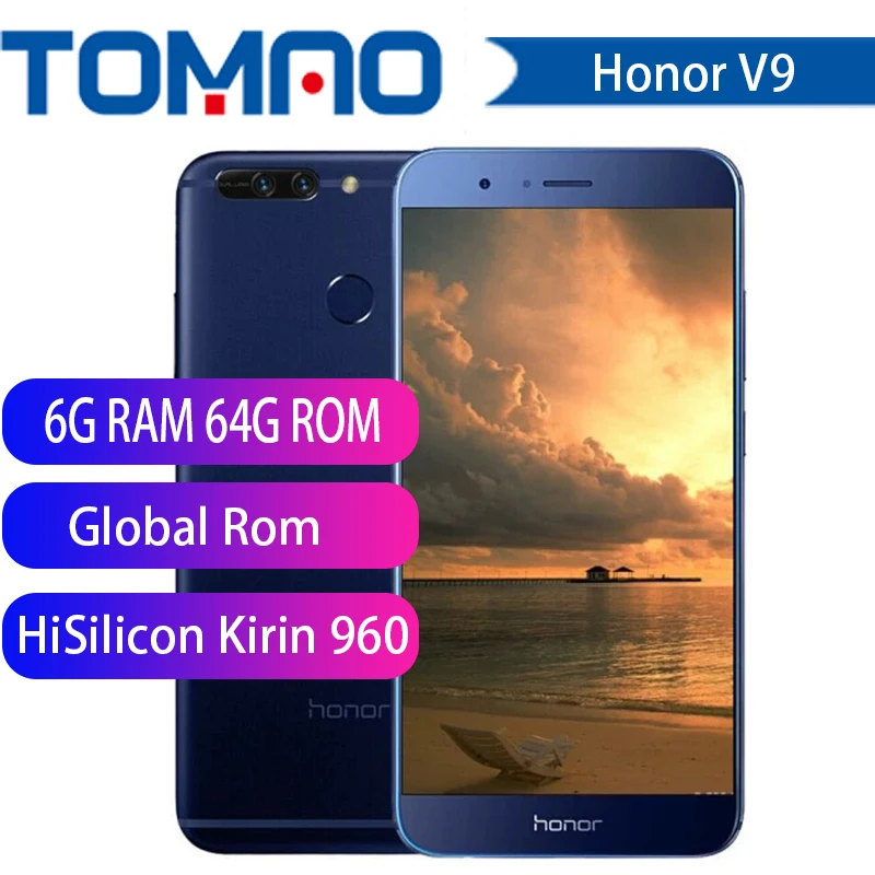 

International Firmware Honor V9 6G LTE Cell Phone Android 7.0 5.2" IPS 2640X1440 6GB RAM 128GB ROM Fingerprint