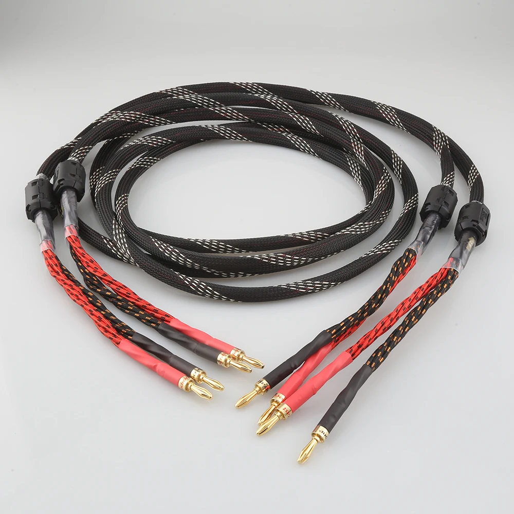 One Pair Audiocrast HIFI speaker cable HI-End amplifier 4N OFC with Banana plug | Электроника