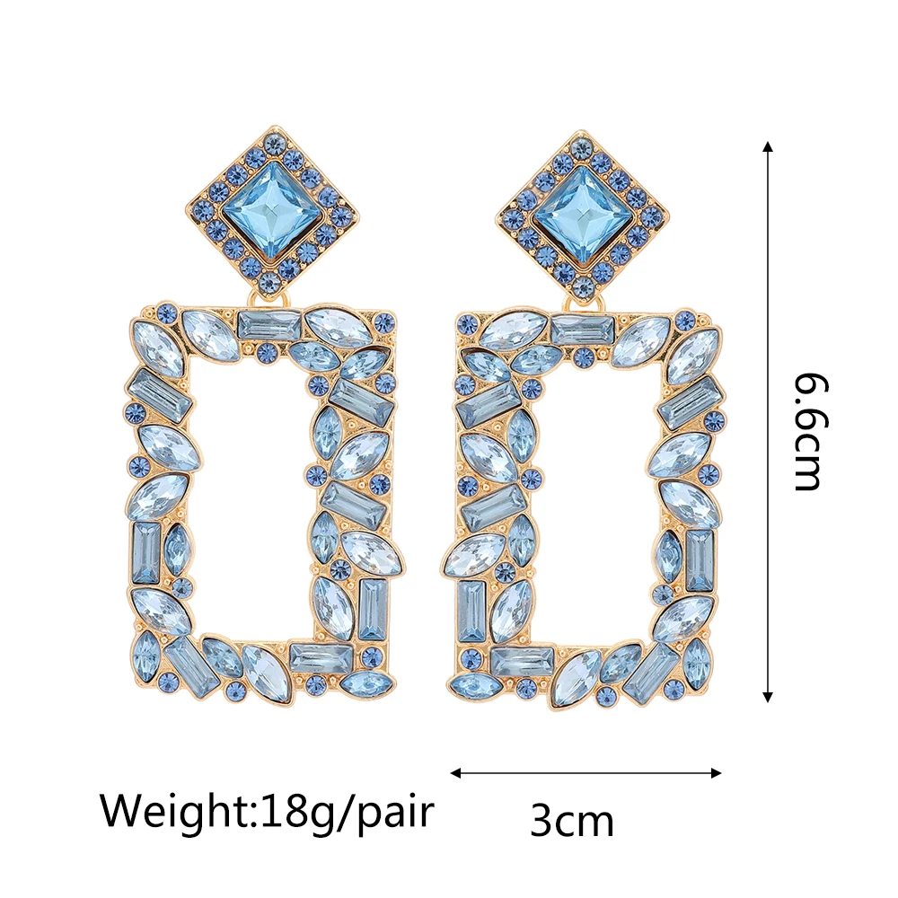 Ztech Blue Series Cute Crystal Earrings Women Popular Europe Style Korean Jewelry Geometric Christmas Gifts Wholesale Pendientes