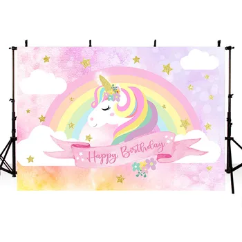

TAIBO Vinyl Background Photography Unicorn Background Birthday Party Photo Studio Backdrop Photocall