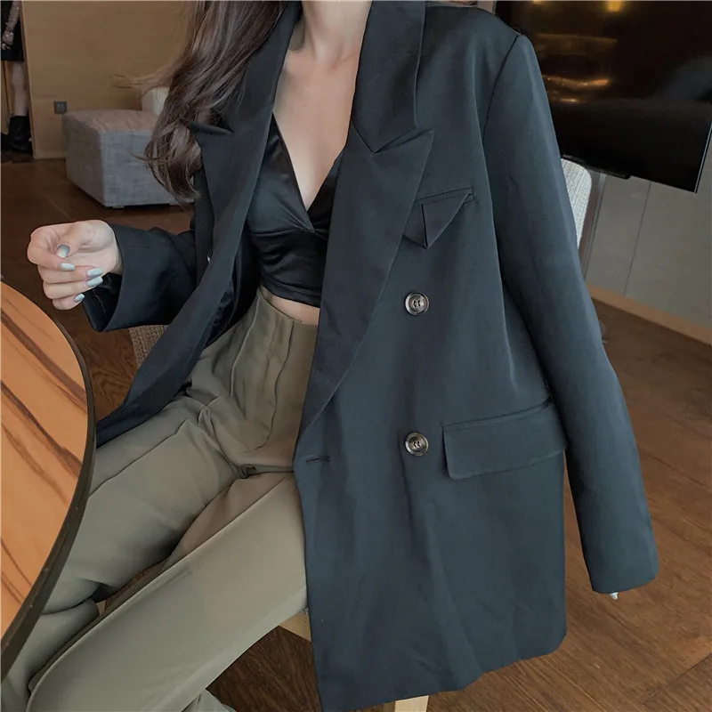 

Photo Shoot Korean-style Retro Contour Mid-length Suit Jacket + Elegant Versatile Long Suit Jacket