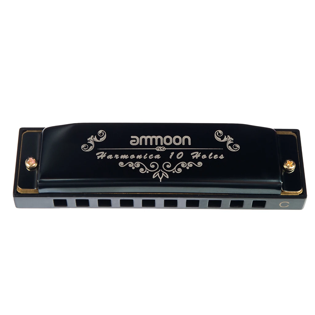 10 Holes 20 Tones Blues Harmonica Beginners Mouth Organ Key of C with Storage Case for Students Children