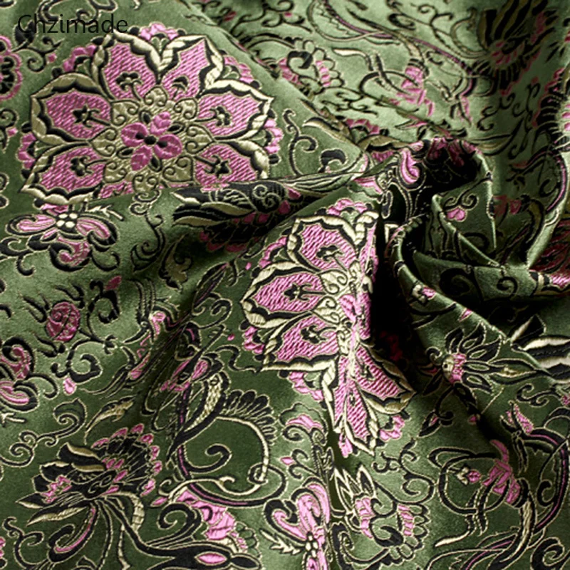 Lychee Life черный цветок Металлик Жаккардовая парча ткань Дамасская Ткань для шитья ткань для рукоделия материалы ручной работы