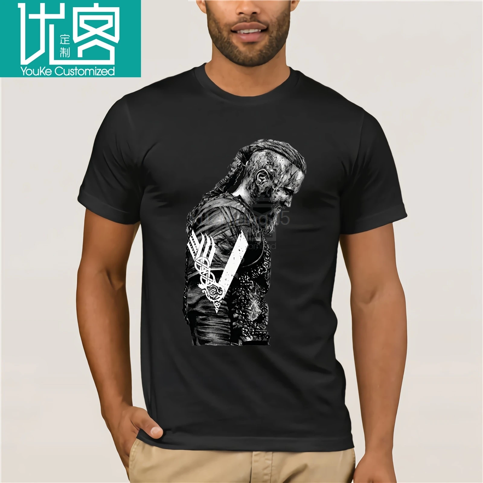 Футболки KONING Ragnar Lothbrok Vikings Man Organnic 100% Katoen Korte Mouw футболки Лидер продаж