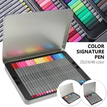 20 шт 24 шт 48 шт цветные ручки набор цветов кисти для красок цветные гелевые ручки 0,5 мм милые ручки для школы канцелярские товары набор маркеров для творчества