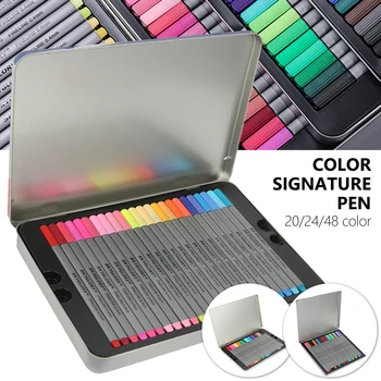 

20pcs 24pcs 48pcs Color Pens Set Flower Paint Brushes Colored Gel Pen 0.5mm Cute pens for school Stationery Work Art Markers Kit