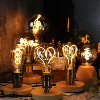 

TIANFAN Edison Bulbs LED Lamps 220V 4W Decorative Filament Spiral Dimmable Clear Vintage Lights G80 G95 G125 ST64 T45 T28 T300