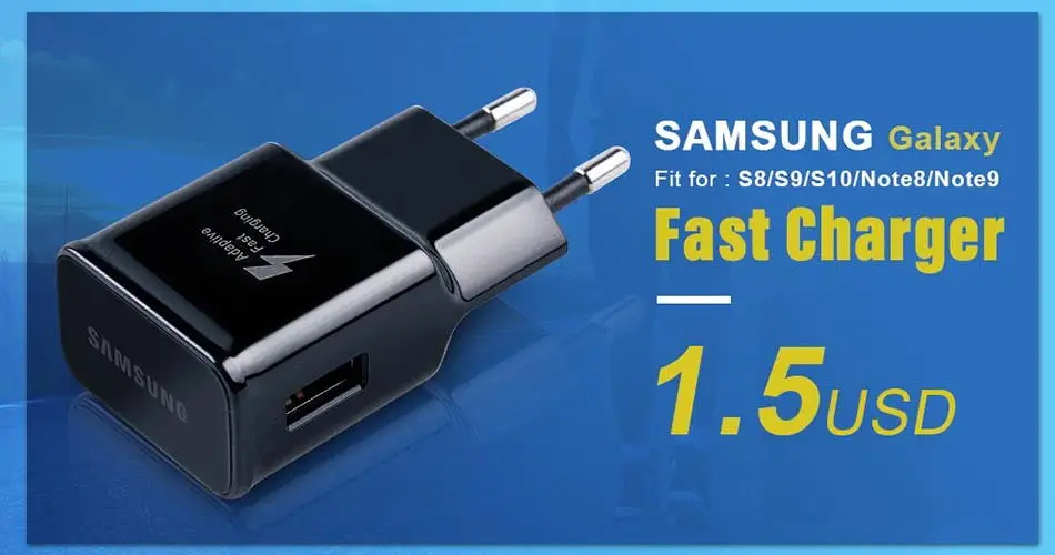 Оригинальное быстрое зарядное устройство samsung для Galaxy S6 S7 Note 4 5 A510 A710 адаптивный Быстрый Настенный адаптер 9 В 1,67 А и 5 в 2 а USB кабель
