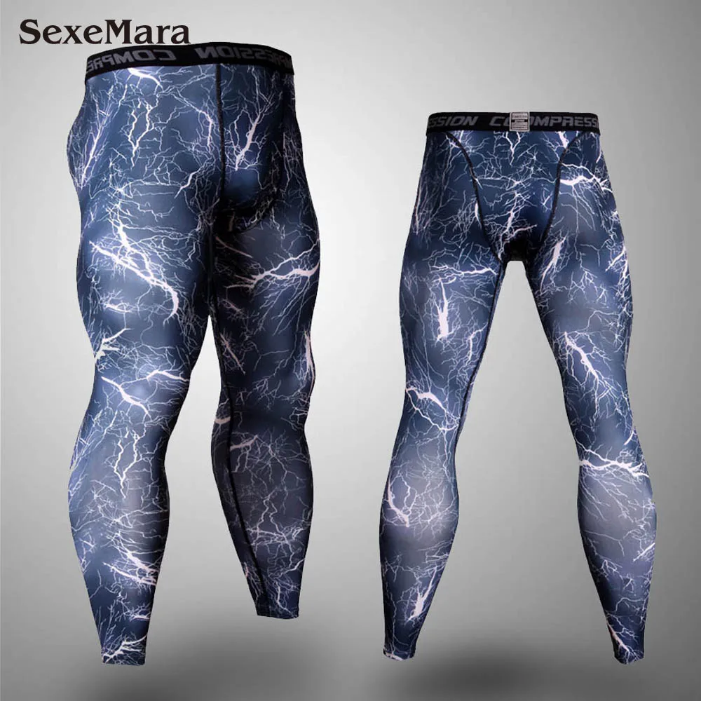 Only Trousers Мужское камуфляжное компрессионное термобелье для бега, комплекты для фитнеса, мужские спортивные костюмы, кальсоны, Мужская одежда для спортзала, тренировок, трико - Цвет: Only Trousers
