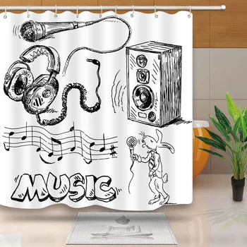 

Abstract Simple black Shower Curtains Custom Bathroom Curtain Waterproof Bathroom Fabric Polyester Shower Curtain High Quality