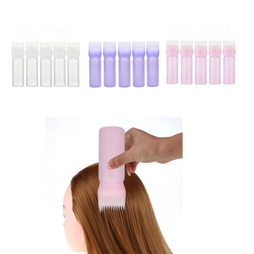 5pcs 120ml Hair Dye Bottle Professional Colouring Comb Empty Coloring Hairdressing Styling Tool | Красота и здоровье