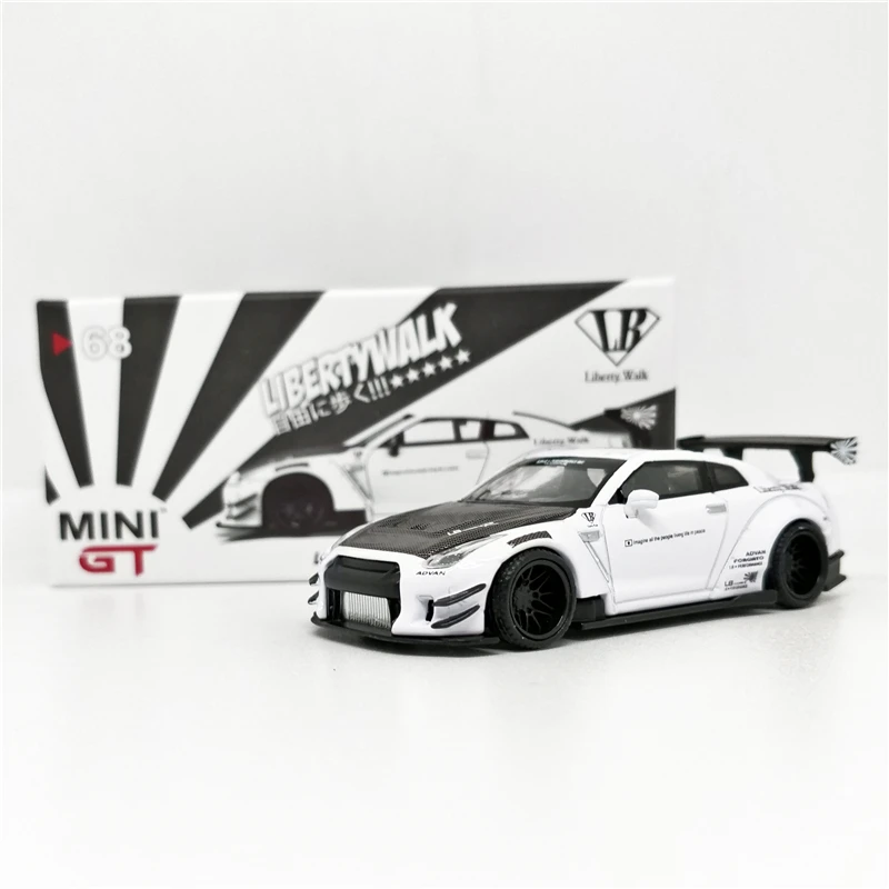 1: 64 Мини GT LB работает 2,0 Nissan GTR R35 Тип 2 белый LHD литье под давлением модель автомобиля