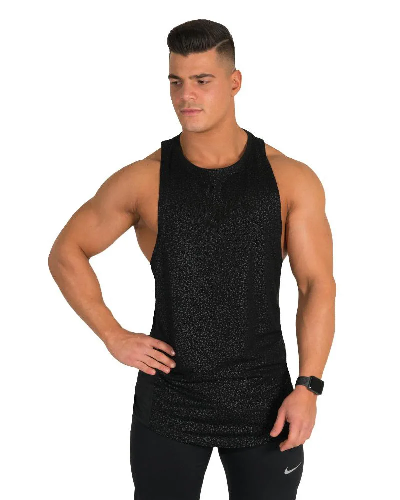 

New Style Men Muscle Fitness Dotted 3D Digital Printing Vest Training Breathable Running Athletic T-shirt Men's
