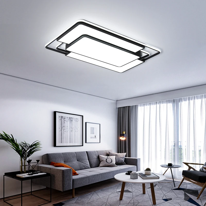 Remote Controller New Design Modern Led Chandelier For Living Room Bedroom Study Home Black Color Finished | Освещение