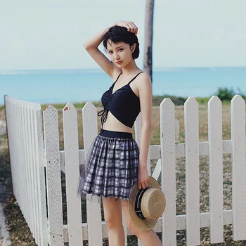 

Beach Swimwear Womens Woman Bikini Bikinis Female 2020 Swimsuit Ladies Super Bubble Hot Push Up Swimsuits With Skirt Sexy Solid