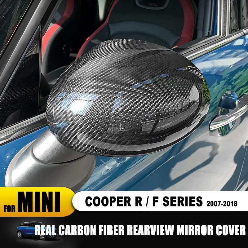 Для мини-Медь Mini Countryman, Mini Clubman, R55 R56 R57 R60 R61 F55 F56 F54 F60 Реальные углеродного волокна Зеркало заднего вида крышка наклейка shell