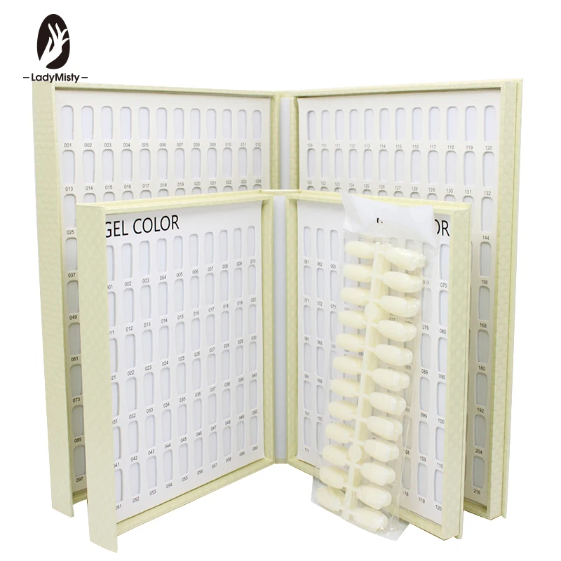 

Double-Sided 120/216 Tips Nail Gel Polish Color Card Gel Polish Nail Display Full Color Card Boards Practice Show Case Books