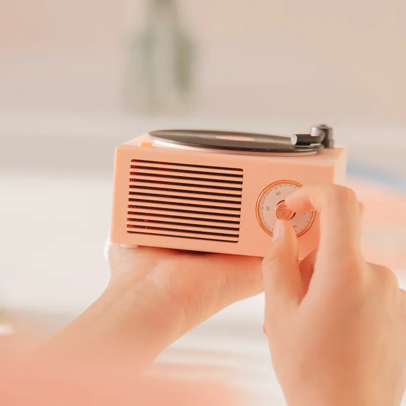 

Creative plating Atom vinyl Multifunctional Bluetooth speaker Retro record player Small speaker Mini Wireless gift stereo