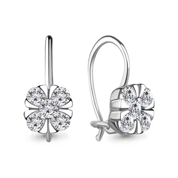 

AQUAMARINE earrings with cubic zirconia, silver 925