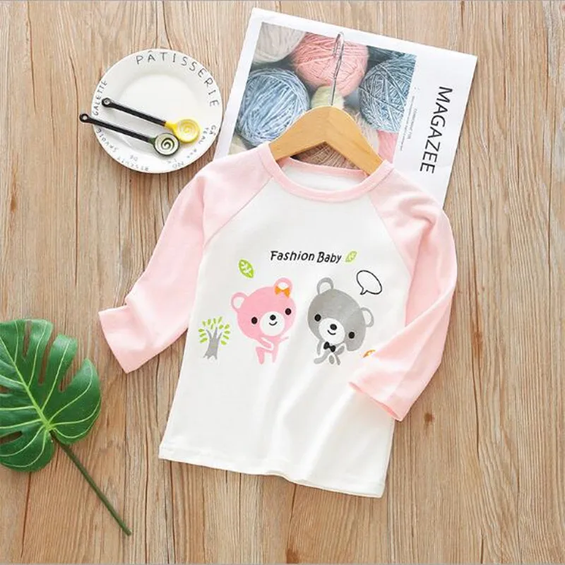 style 07 Детская Хлопковая футболка с длинными рукавами и круглым вырезом для маленьких мальчиков и девочек, с изображением животных, с принтом машины, топы для мальчиков, Детская летняя одежда - Цвет: style 07