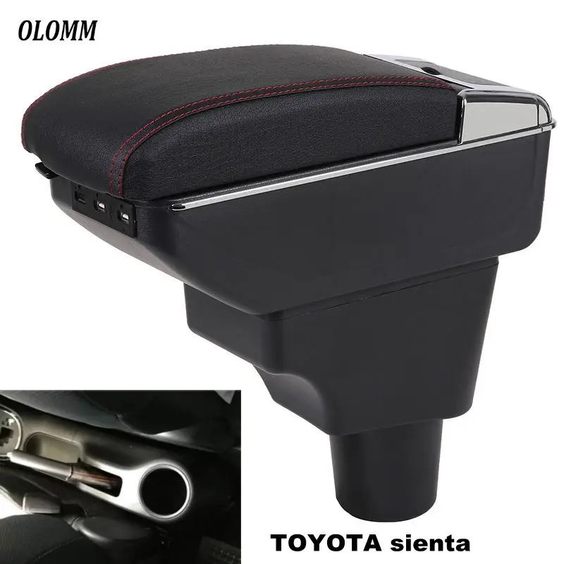 

For Toyota sienta armrest box universal 2009-2018 car center console modification accessories double raised with USB
