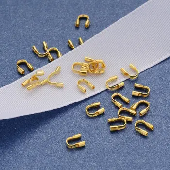 

100Pcs Silver Gold Wire Thread Guardian and Protectors U Shape Jewelry Findings AXYD