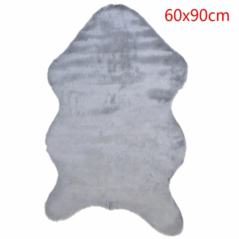 A60x90cm grey Urijk прямоугольная мягкая овчина Пушистый Ковер искусственный белый мех ковер лохматый коврик для сиденья домашний декор длинные волосы сплошной мат гостиная - Цвет: A60x90cm grey