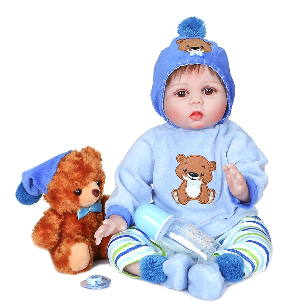 Reborn baby doll silicona 55 см реалистичное утяжеленное детское мягкое тело Реалистичная