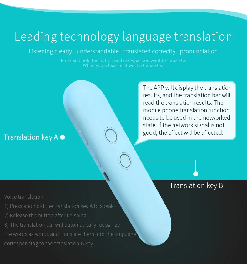 T4 AI Voice Translator Photo Text Recording Translation Wireless bluetooth Machine 42+ Languages Real-time Two Way Translation