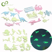 1set Cartoon Dinosaur Mermaid Traffic Luminous Sticker Toy Stereo Fluorescent Sticker Children's Educational Toys LXX