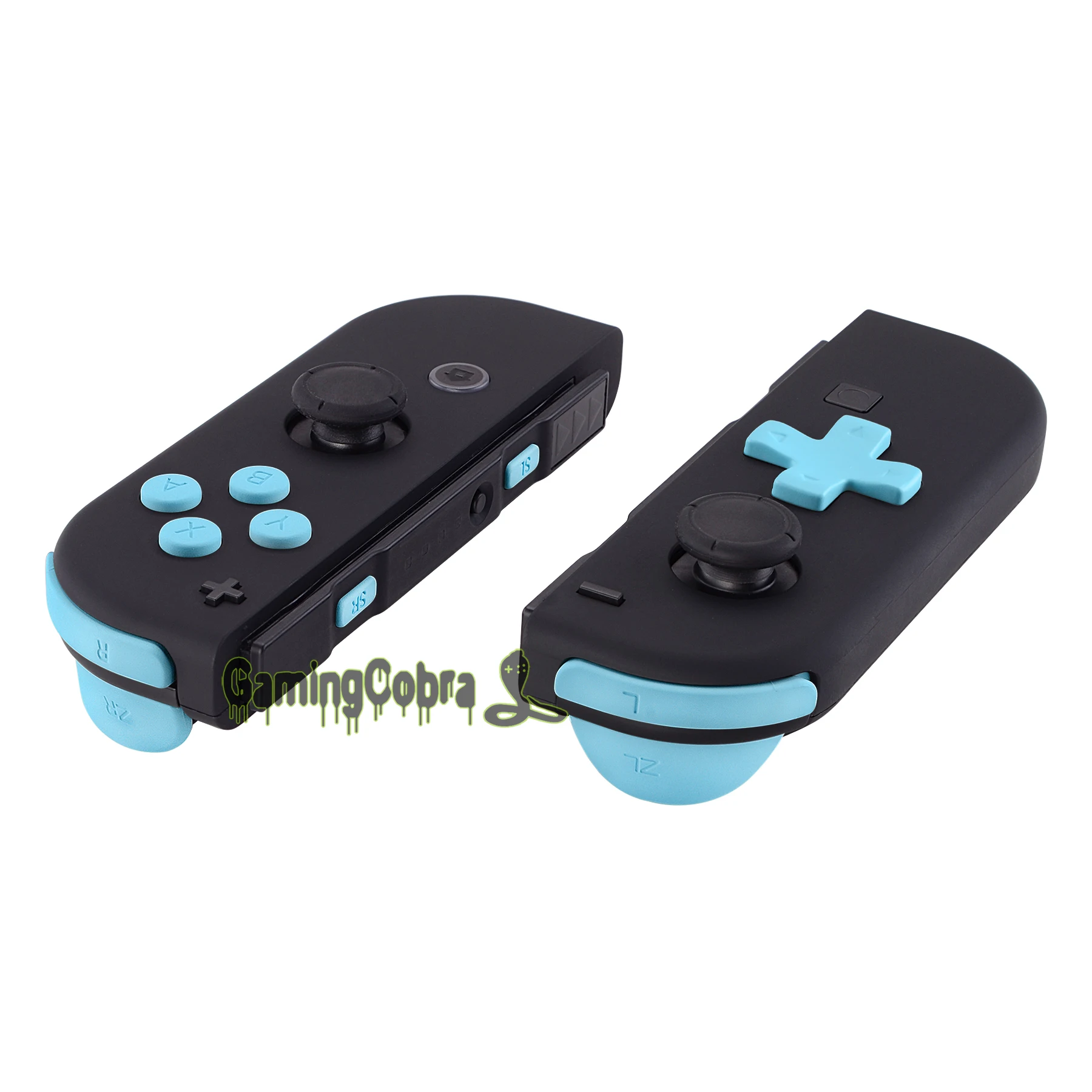 

Soft Touch Heaven Blue Replacement D-pad ABXY Keys SR SL L R ZR ZL Trigger Full Set Buttons w/ Tools for Nintendo Switch