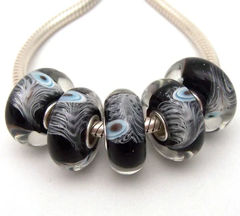 

JGWGT 1189 5X 100% Authenticity S925 Sterling Silver Beads Murano Glass beads Fit European Charms Bracelet diy jewelry Lampwork