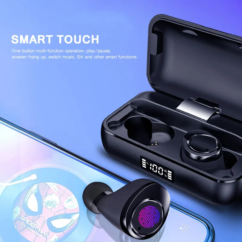 X13 TWS 5.0 Bluetooth Earphone Stereo Headset Wireless Headphone IPX7 Waterproof Earphone 5000mAh LED Smart Power Bank
