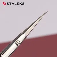 1pc STALEKS SX-21-1z Stainless Steel Dead Skin Scissors Russian Style Bending Eyebrow Scissors Zebra Pattern Makeup Tools 1