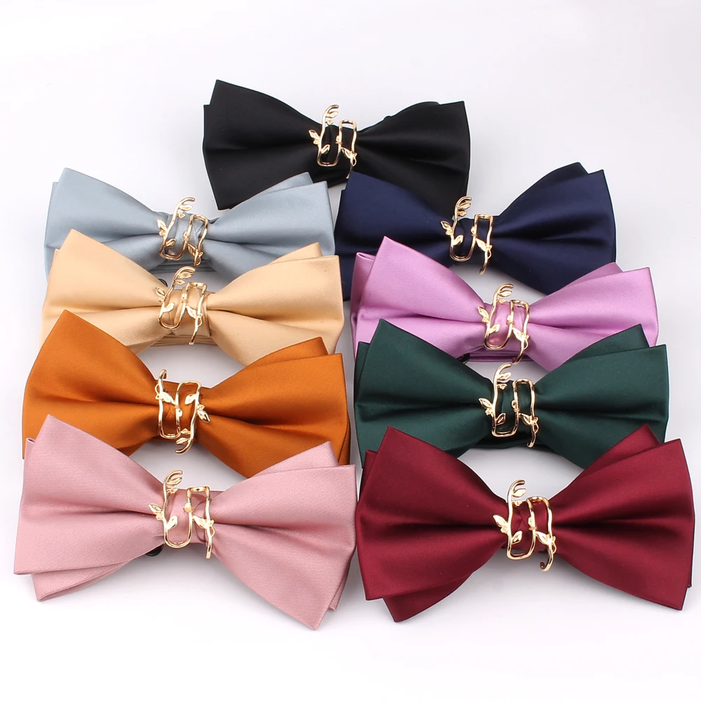 Men Bowtie Casual Solid Bow tie For Men Women Adult Bow Ties Cravats Male Solid Color knot For Party Wedding Black Bowties