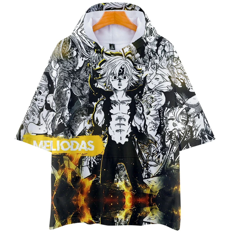 Seven sins 3D Harajuku Hoodies sweatshirts Men women Clothes Short Sleeve Hooded Hip Hop Casual streetwear