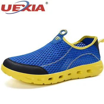 

UEXIA Hollow Unisex Men Casual Shoes Summer Sandals Air Mesh Flats Lightweight Breathable Water Slip-on Sneakers Sandalias Mujer