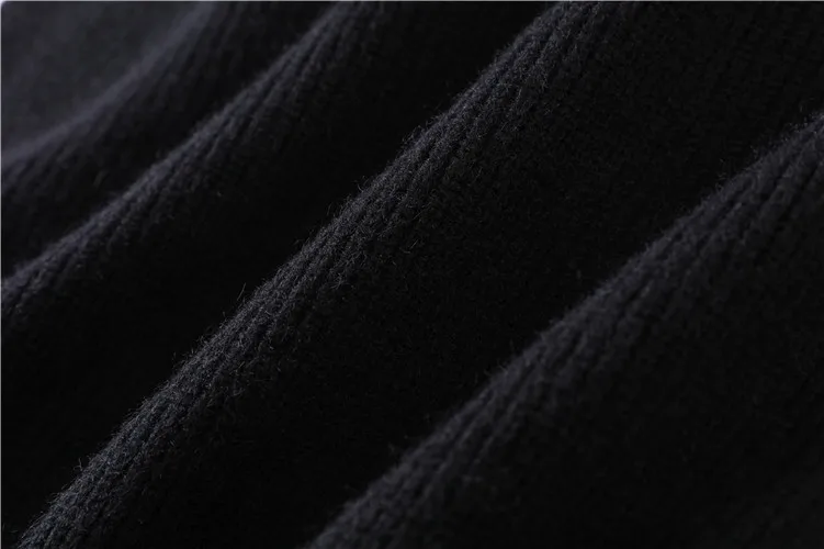 Женское элегантное черное платье-свитер с высоким воротом, осенне-зимний теплый вязаный пуловер, женское осеннее платье с длинным рукавом и галстуком-бабочкой