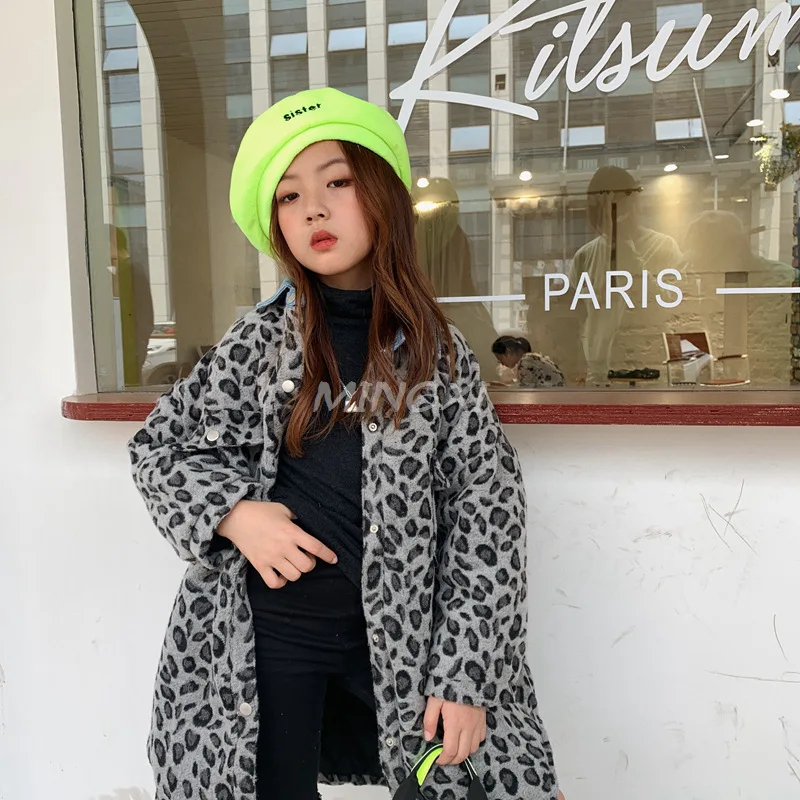 

Children's clothes 2019 autumn and winter new children's shirt children leopard shirt jacket plus velvet winter new jacket