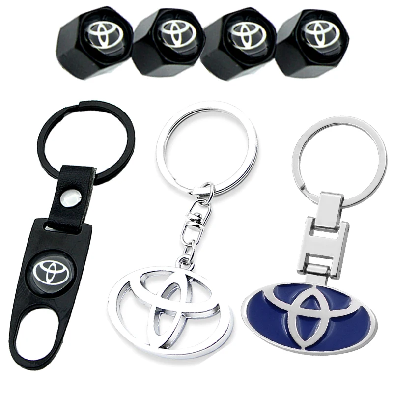 

3D Metal Car Key Ring Keychain Sliver Car badge For Toyotas Corolla Yaris Rav4 Avensis Auris Camry C-hr 86 Prius car accessories