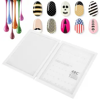 

Nail Polish Organizer 48 GridsPortable Folding Nail Gel Polish Color Display Board False Nail Color Card Book Nail Polish