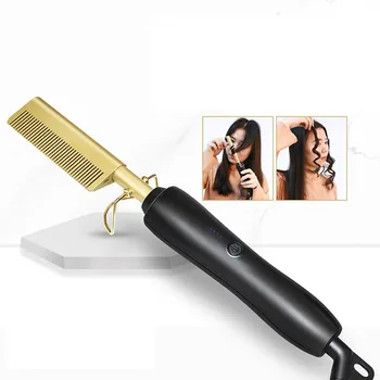 

Hair Straightener Flat Irons Corrugation Curling Iron Straightening Brush Hot Heating Comb Hair Straight Styler Hair Curler Comb