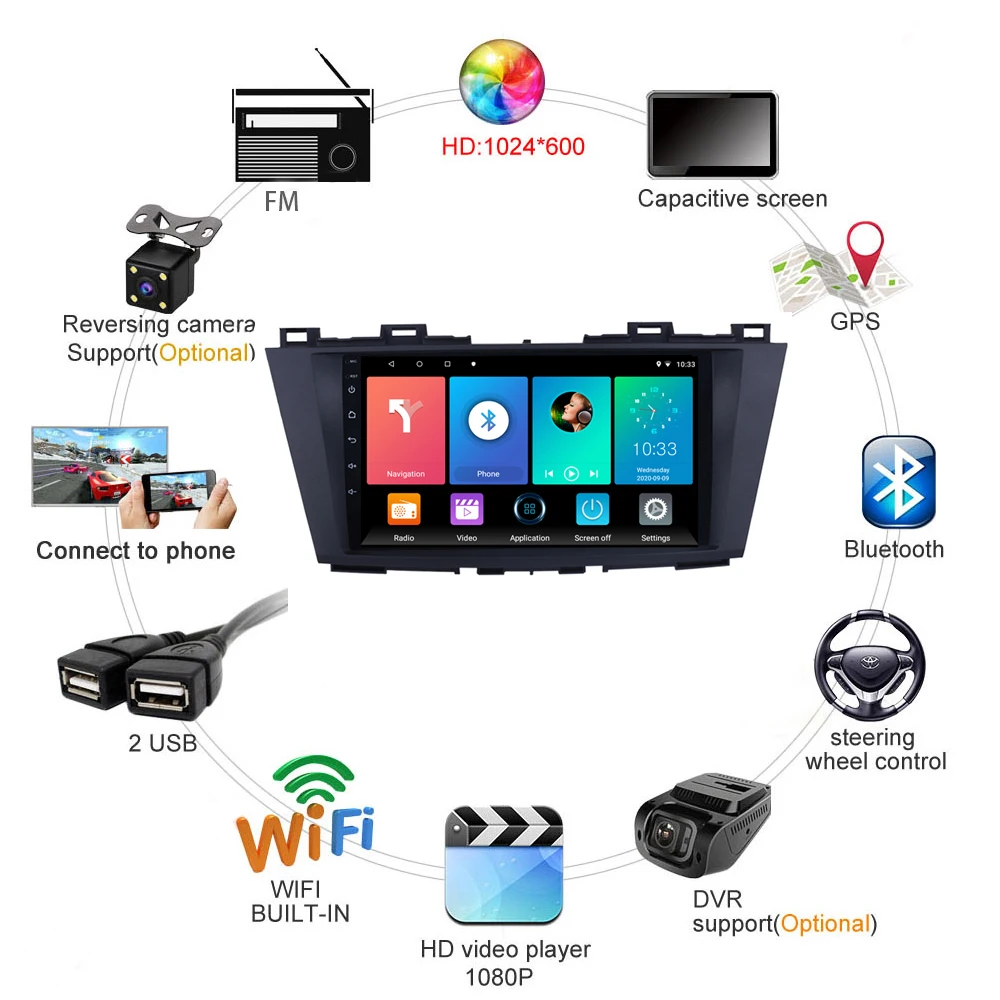 Для Mazda 5 2010 2015 Aftermarket GPS навигация Авторадио 2 Din Автомобильный Радио
