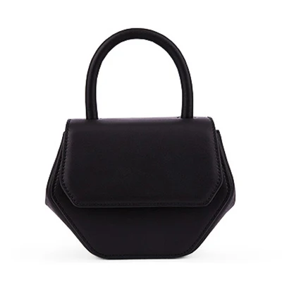 Мини-сумка-мессенджер с шестигранником, новинка, дизайнерская простая милая маленькая однотонная сумка на плечо с геометрическим рисунком, женские модные Универсальные кошельки - Цвет: black