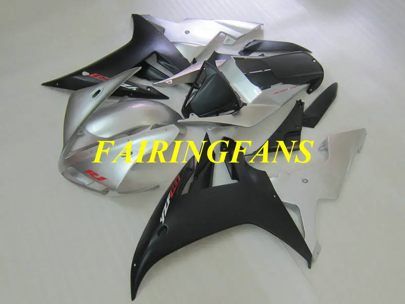 Мотоциклетный вставной Обтекатель тела комплект для YAMAHA YZFR1 02 03 YZF R1 YZF1000 2002 2003 ABS Серебристые черные Обтекатели на кузов+ подарки YE16