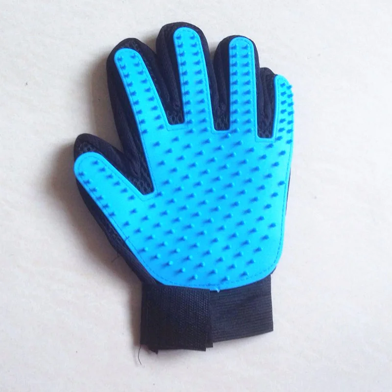 left light blue Перчатки для ухода за домашними животными, аксессуары для волос, удаление кошек, массажные гребни для собак, щетка для лошади, принадлежности для кошек, расчески - Цвет: left light blue