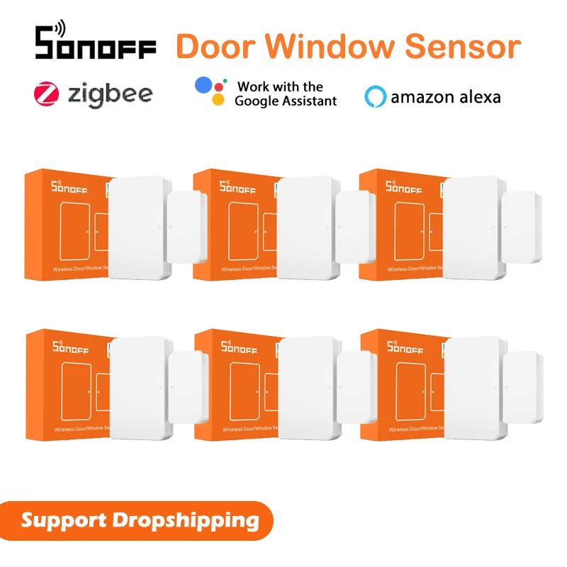 1-50 pces sonoff SNZB-04 zigbee porta janela alarme sensor para ewelink inteligente zbbridge segurança necessário trabalhar com alexa casa do google