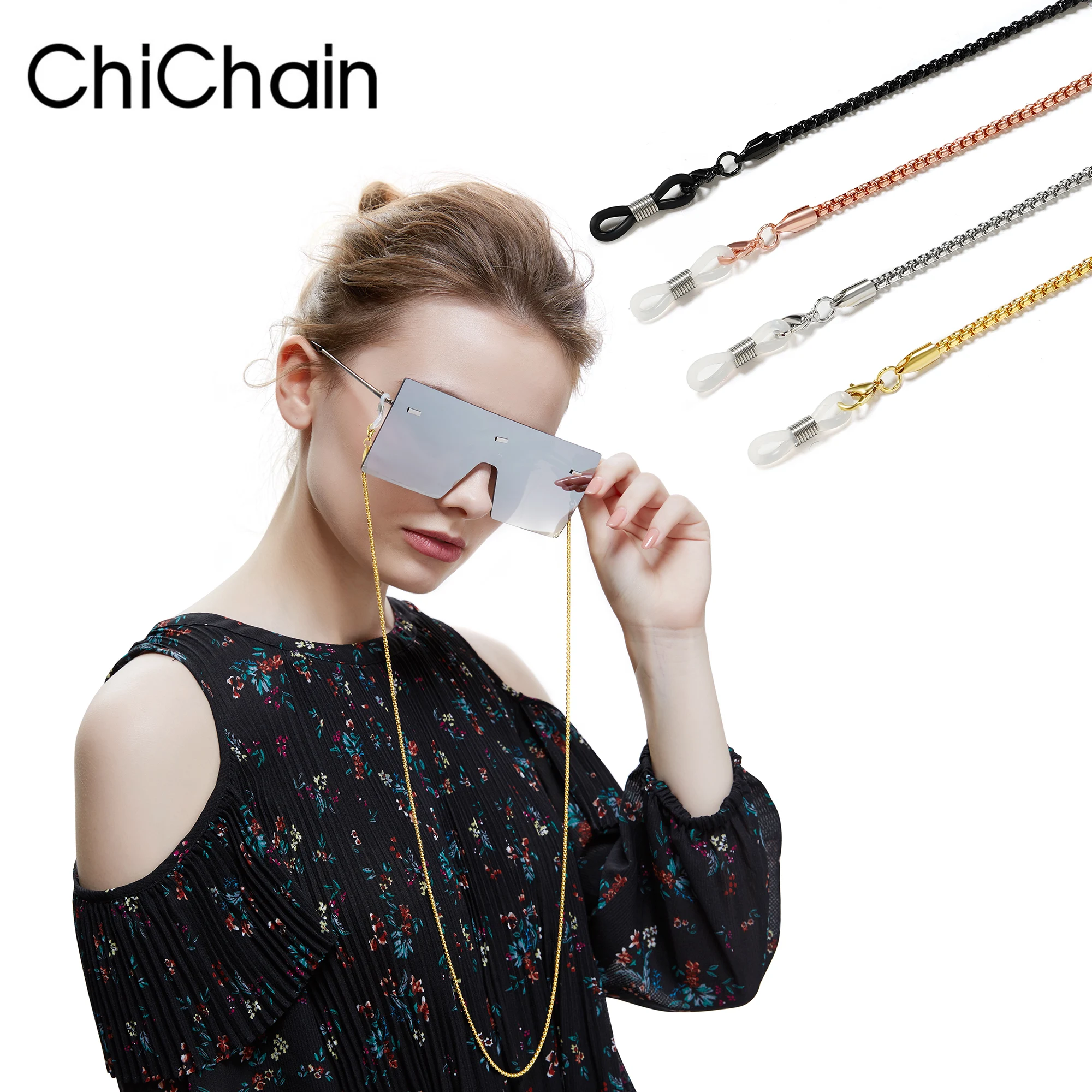 

Unisex Sunglasses Lanyard Metal Necklace Reading Glasses Chain Anti-lost Elegant Eyewear Retainer Strap Holder Hang on the Neck